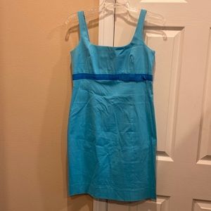 Theory cotton shift dress with ribbon detail